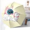 Stitch, AristoCats Automatic Opening and Closing Umbrella - 8 Ribs Portable Folding Umbrella with Plastic Handle, Suitable for Leisure and H