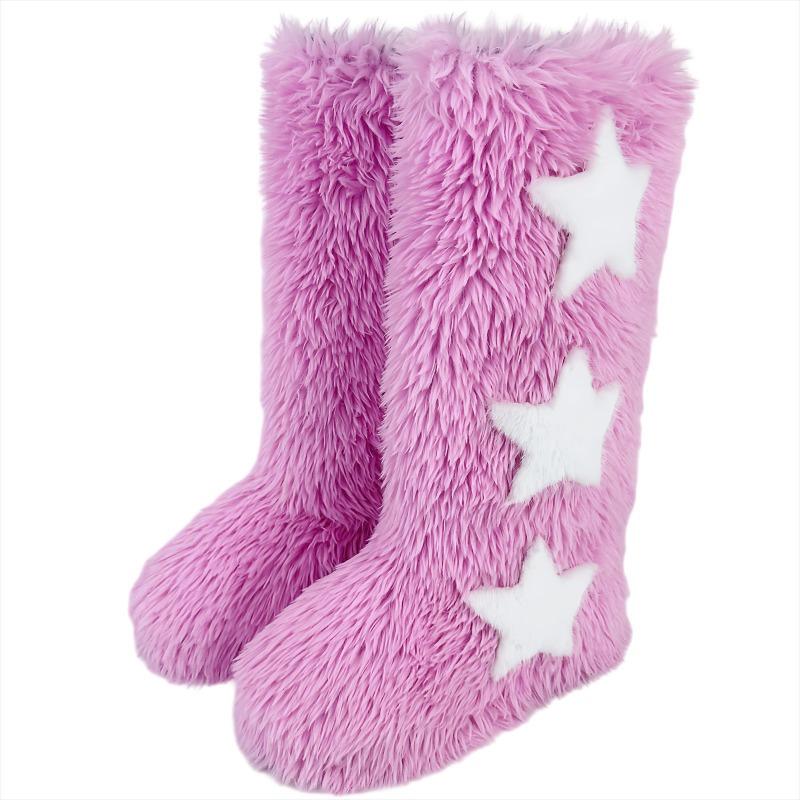 Трансграничные новые сапоги-чулки с длинным голенищем, женские зимние высокие сапоги для снега, сапоги Spice girl, бархатные сапоги Y2K с мехом