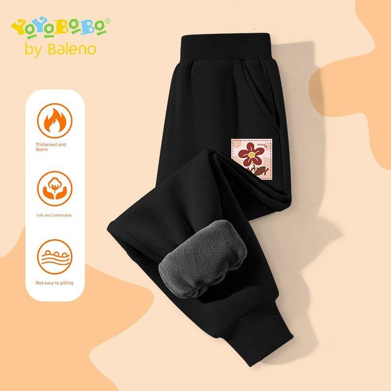 Baleno Kids Ybb Series Girls' Sports Pants Autumn and Winter Children's Fleece-Lined Trousers Girls' Winter Casual Pants