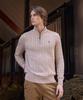 USPOLOASSN Cable Half-Zip Knit_Deep Beige