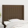 VidaXL Headboard with Ears Dark Brown 93x16x118-128 Cm Fabric3119803
