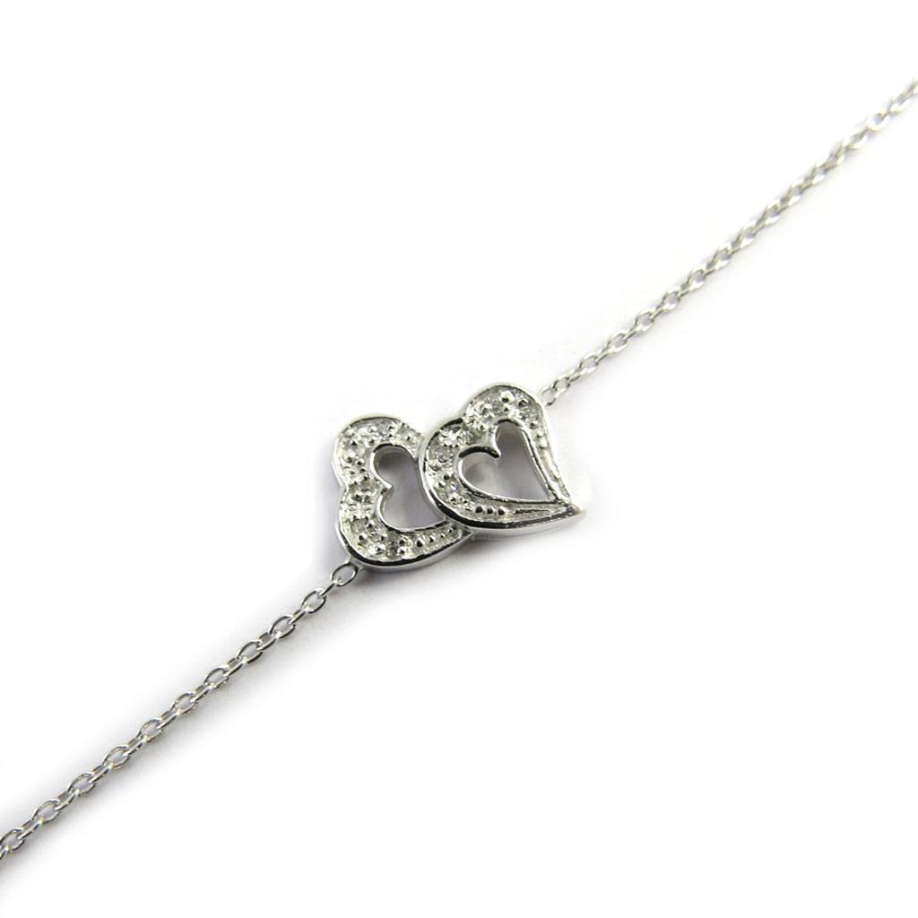 Les Trésors De Lily [M1688] - White 'Love' Silver Bracelet