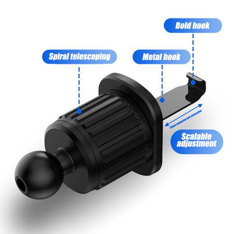 Гравитационный держатель для телефона в автомобиль, поддержка навигации GPS, крепление-клипса в воздуховод, подставка с поворотом на 360°, держатель для смартфона для iPhone Samsung