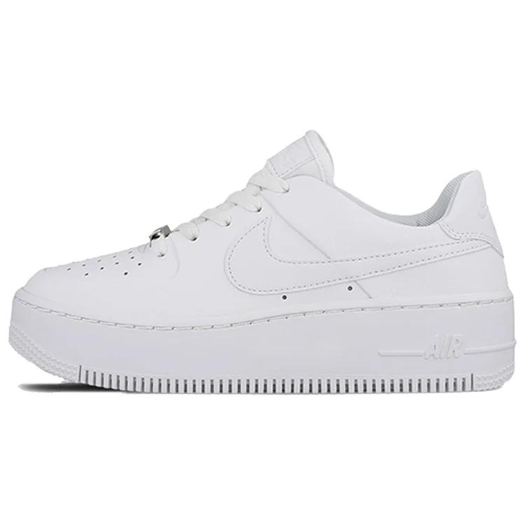 Nike Womens Air Force 1 Sage Low 'Triple White' (women's sizes) White / White-White Skate Shoes AR5339 100