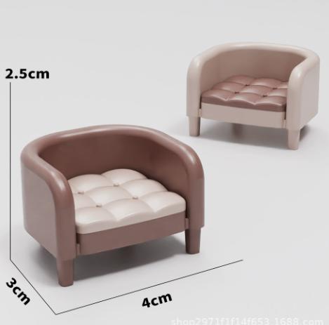 Miniature Single Sofa Furniture Model, 1:60 Scale, Random Color