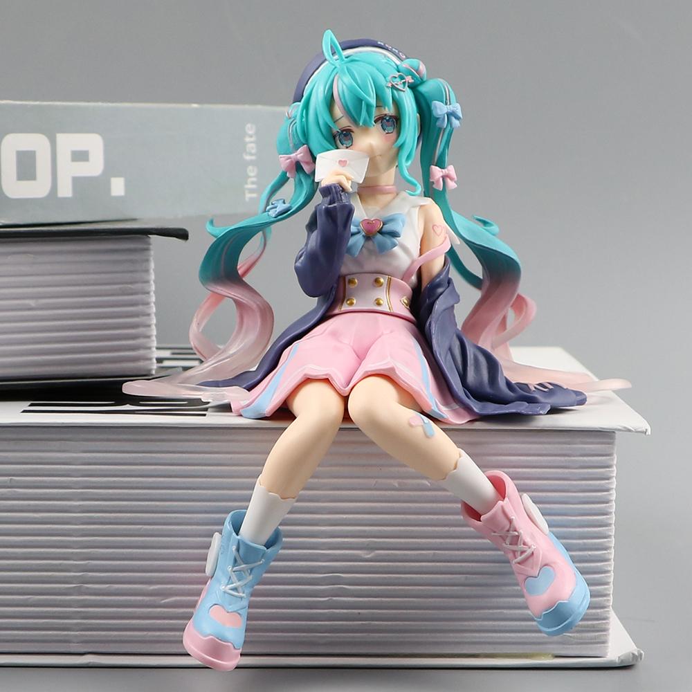 New Anime 14cm Virtual Singer Manga Statue Figurines Model Toys computer desk cake decoration cute toys