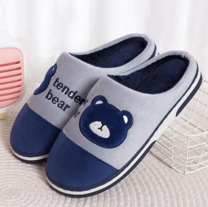 Зимние парные домашние тапочки с героями мультфильмов, утолщенные нескользящие тапочки, теплые домашние хлопковые тапочки