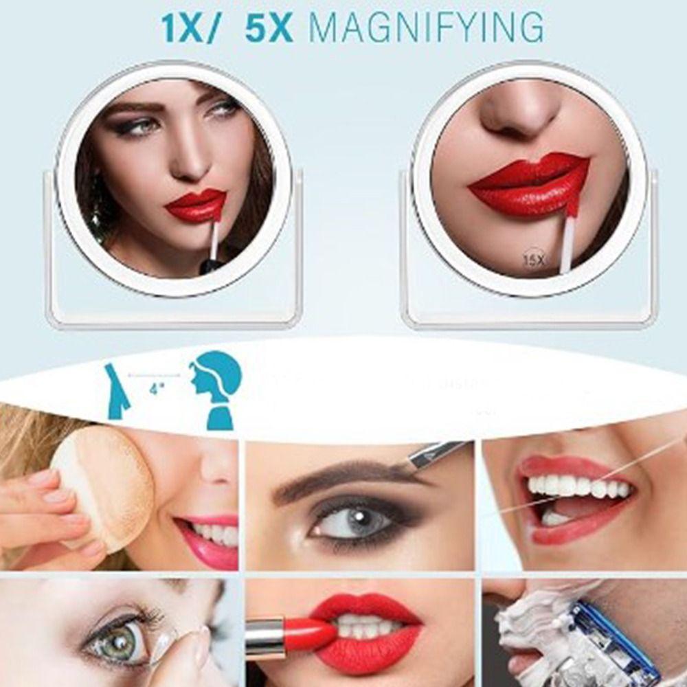 Двустороннее 5-кратное увеличительное зеркало, вращающееся на 360°, зеркало для макияжа, туалетный столик