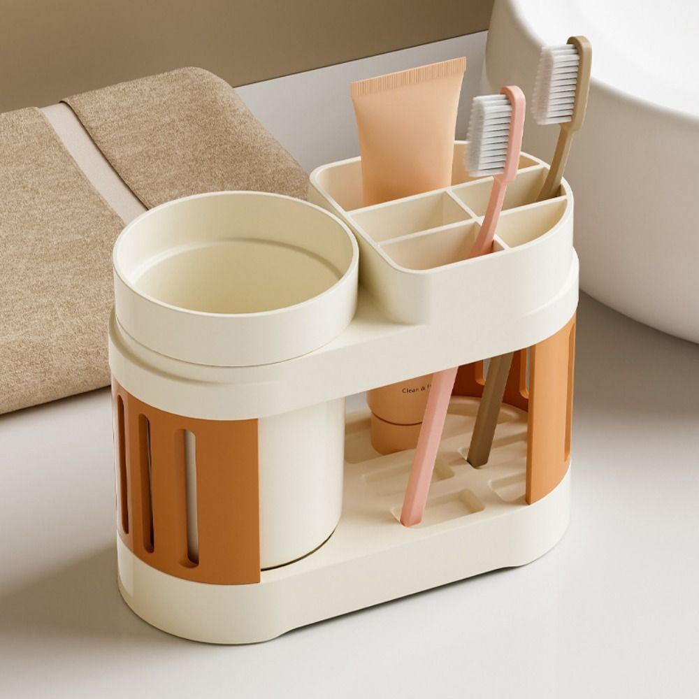 Органайзер для зубной пасты с сетчатым дизайном, набор круглых стаканов для полоскания рта, держатель для зубных щеток, аксессуары для ванной комнаты