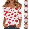 Women's T Shirt Print 3/4 Sleeve Daily Weekend Fashion Basic V- Neck Regular Top