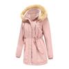 Autumn and Winter Women's Thickened Lambskin Cotton Coat Women's Loose Cotton Coat with Detachable Hood and Velvet Coat