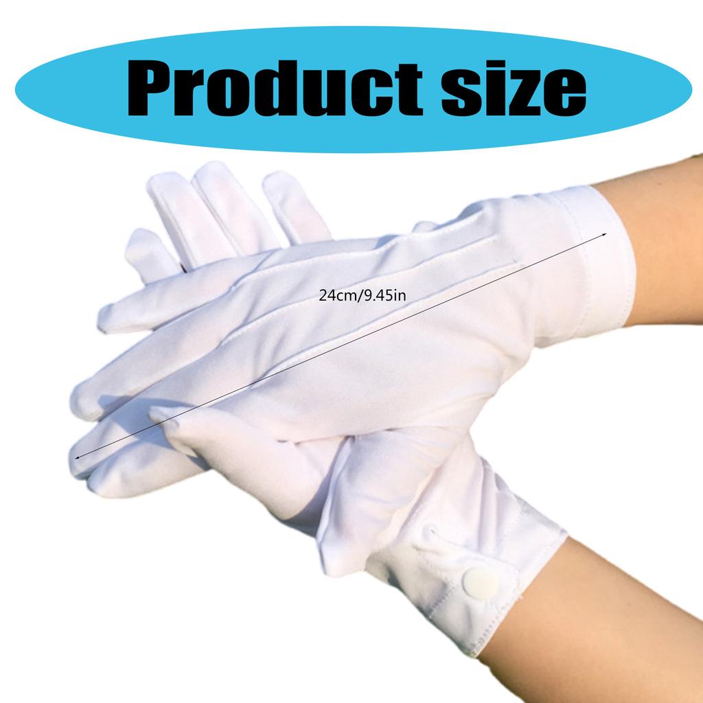 Adult White Gloves for Ceremony School Boys and Girls White Elastic Gloves for Dress Etiquette Gloves Stage Performances