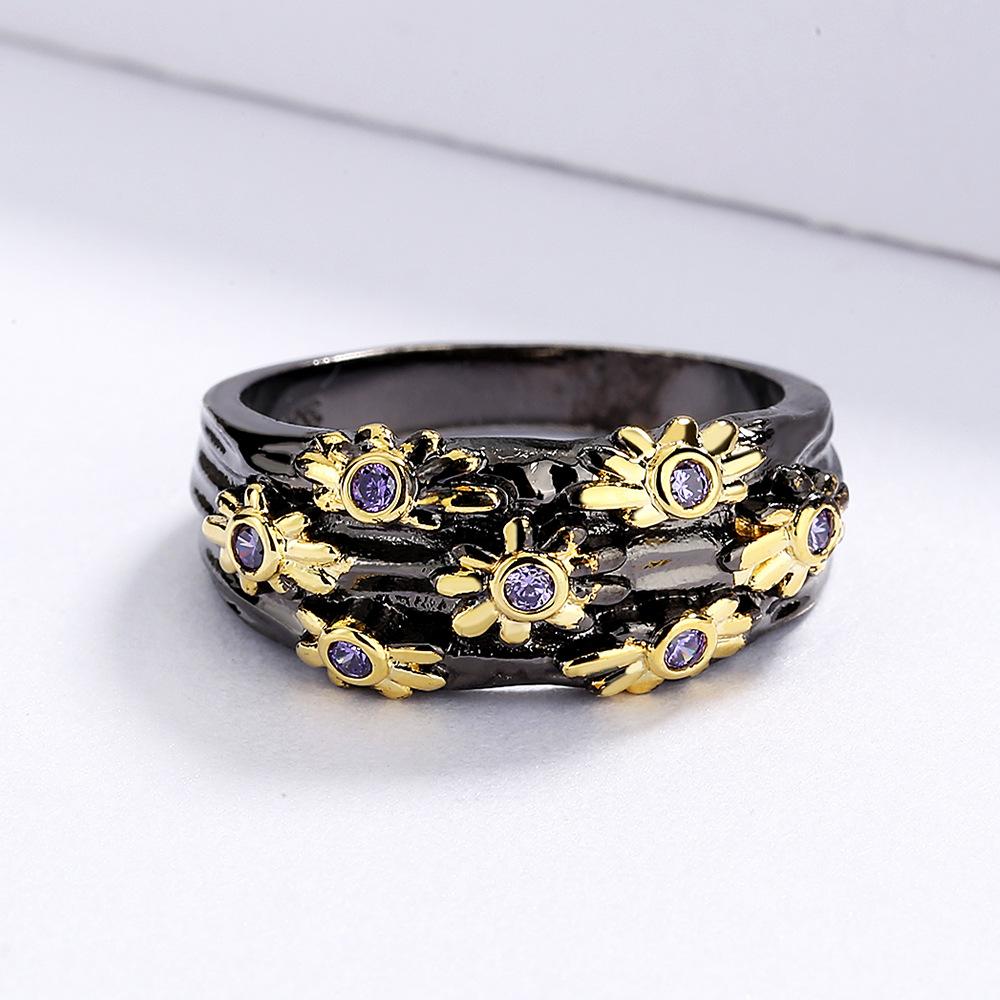 Креативное модное трендовое двухцветное позолоченное световое пистолетное цветное альтернативное женское кольцо