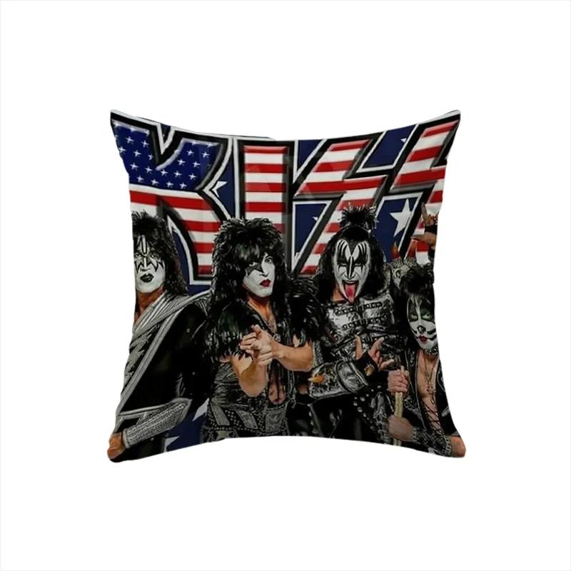 Наволочка 45x45 для подушек для кровати, дивана KISS Rock & Roll All Nite Party Домашний декор Подушка Уютные наволочки Декоративная лента Дакимакура