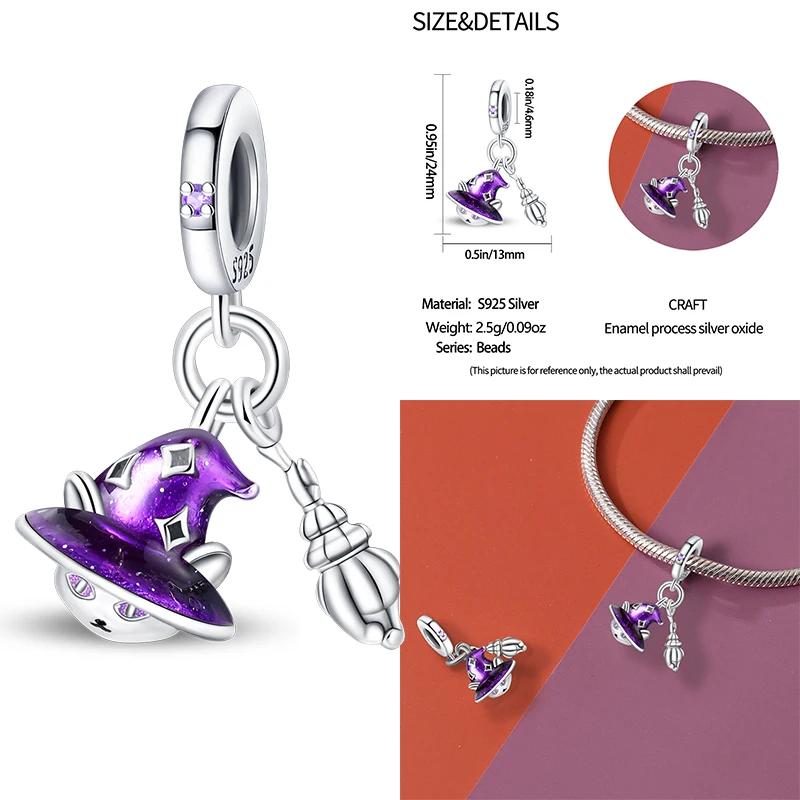 Новый Медный Хэллоуин Ведьма Скелет Летучая мышь Шарм Цепь Из Бусин Подходит Оригинальный Браслет DIY Женские Украшения