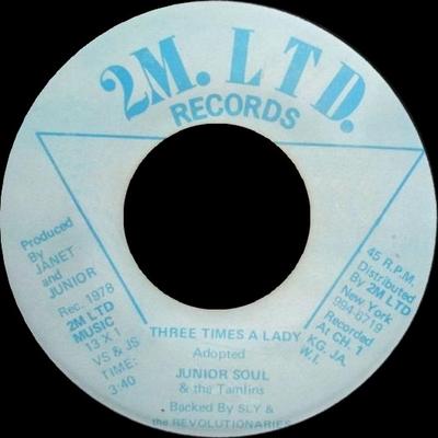 7-дюймовая пластинка JUNIOR SOUL THE TAMLINS BACKED BY Three Times A Lady Three Times A 131VSJS 2M Records Ltd. 1978 Ямайка Регги Ска Даб Б/у