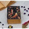 Fox & Moon Floral Lock Journal | Vintage Handmade Writing Notebook | Leather Bound Sketchbook with Lock
