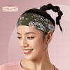 Женская спортивная повязка на голову с цветочным принтом в стиле ретро, ​​поглощающая пот широкая эластичная повязка на голову для йоги, аксессуары для волос