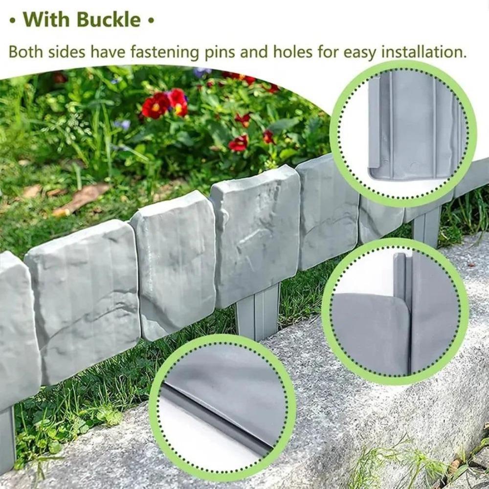 Эффект серого камня, кромка газона, граничащая с булыжником, садовая ограда | Клумба, травяной садовый забор, 10 шт.