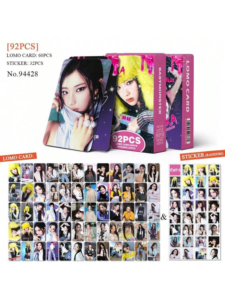 babymoster 60lomo card 32 stickers boxed HD photo card LOMO card Support peripherals Valentine's Day gifts Small gifts