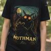 Mothman Shirt Red Eyes Cryptid Black Tee Vintage Horror Shirt Gothic Retro Monster Art Gift For Paranormal Fans