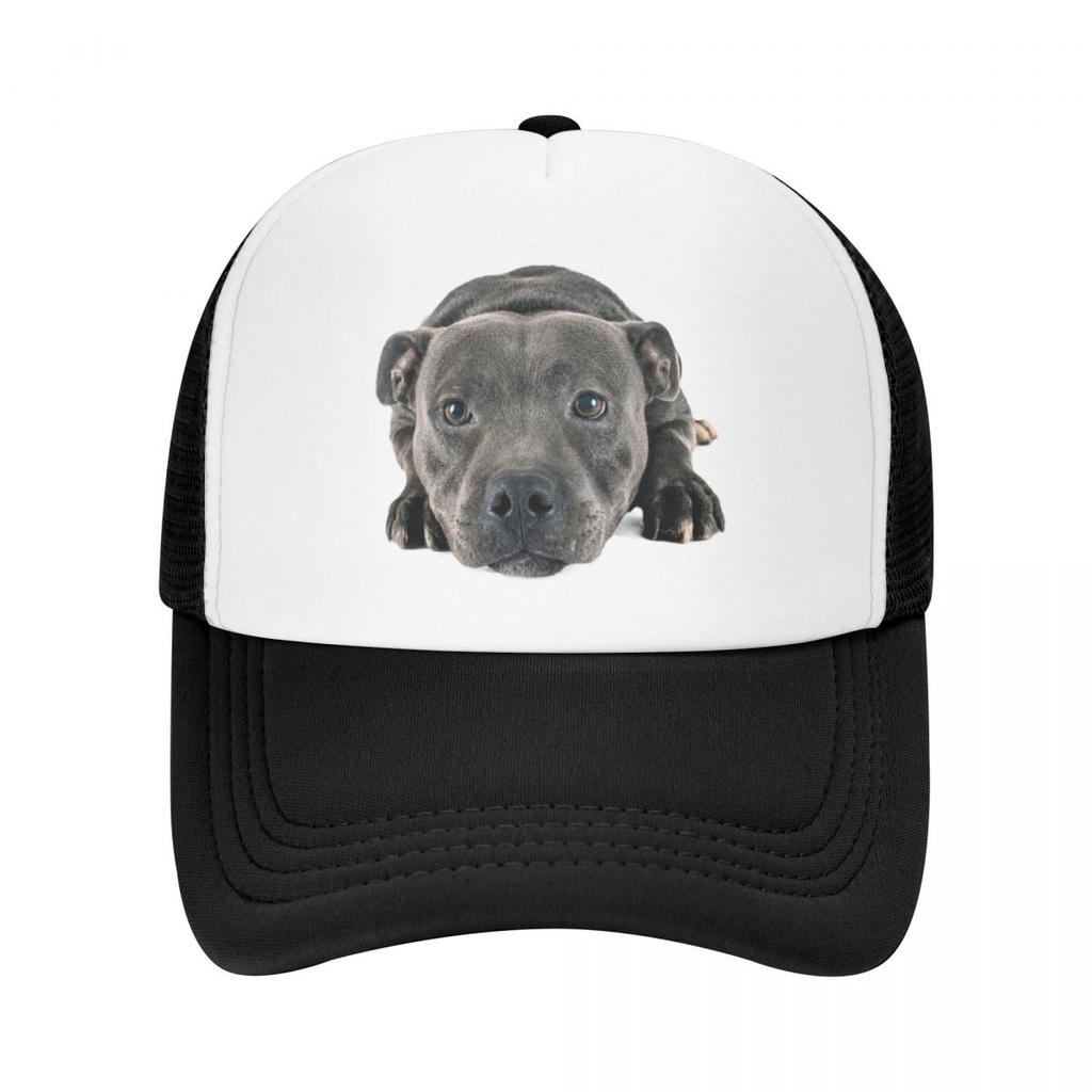 Punk Staffordshire Bull Terrier Baseball Cap WoUnisex Unisex Breathable Trucker Hat Outdoor Snapback Hats Summer Caps