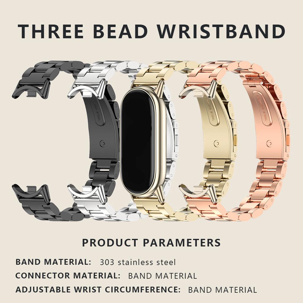 Ремешок для Mi Band 9 для браслета Mi Band 8 Для браслета Xiao mi Band 8 Ремешок для часов из нержавеющей стали для Mi Band 7 6 5 3 4 Металлический ремешок