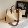 Large Capacity Monochromatic Canvas Bag for Women  Concise High-quality Tote  Elegant Designer  Luxury Crossbody Bag