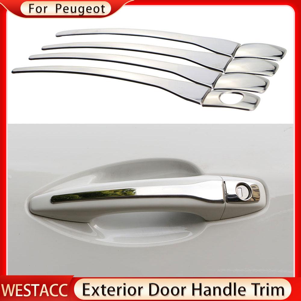 8 шт., наружная дверная ручка автомобиля из нержавеющей стали, декоративная наклейка для Peugeot 2008 2014-протектор