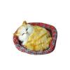Cute Simulation Sounding Sleeping Cat Plush Mat Toy with Nest Kid Children Gift