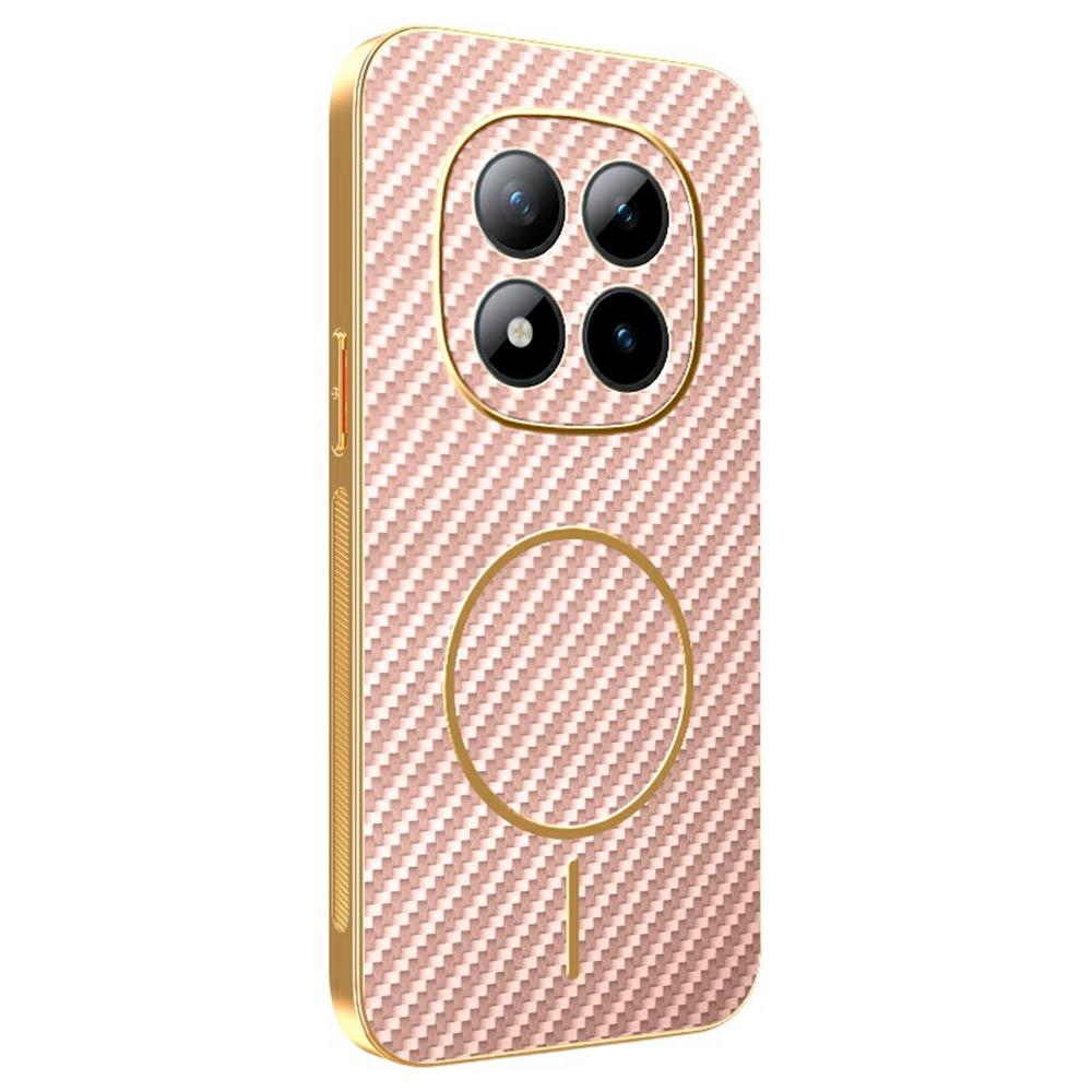 For Xiaomi Redmi Note 15 Pro+ 5G Phone Case Carbon Fiber Textured Electroplated TPU Back Cover