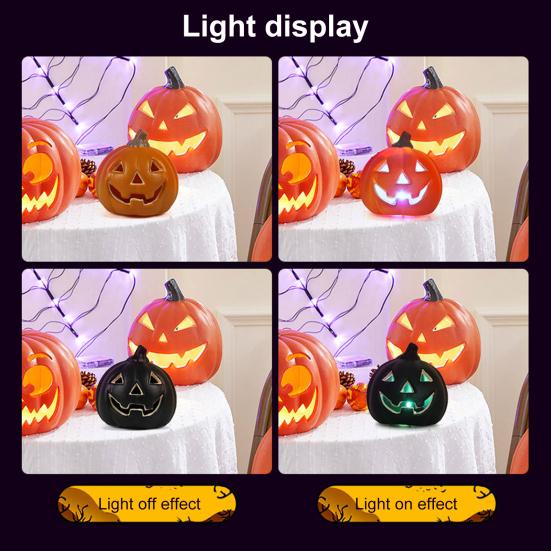 Фонарь из тыквы на Хэллоуин, украшение на батарейках, полая пластиковая тыква, украшение для наружного внутреннего декора