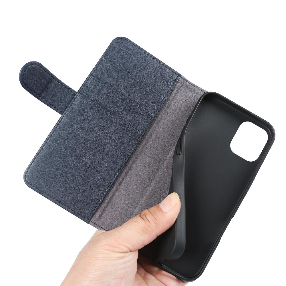 For iPhone 11 Phone Cases Genuine Split Leather Wallet Mobile Cover Stand
