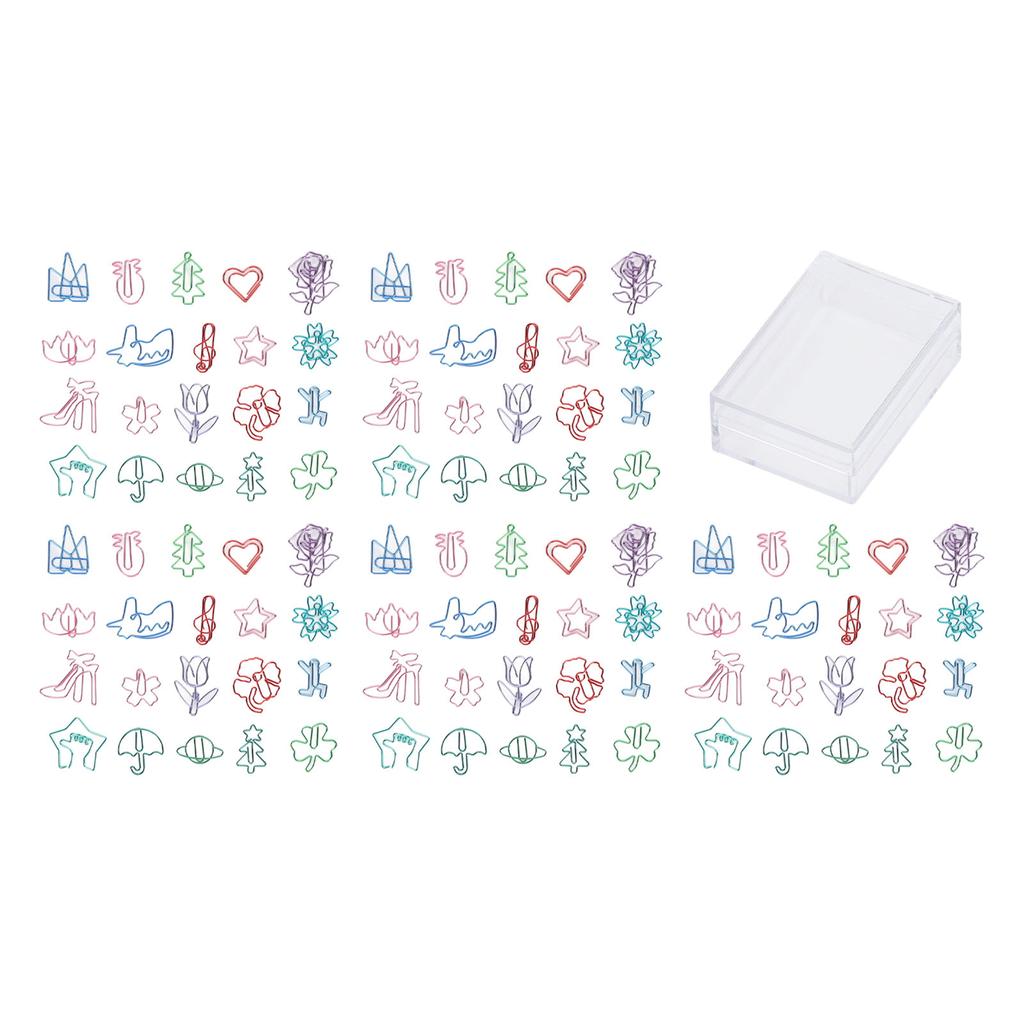 100 Counts Animal Shaped Paperclips Coated Assorted Color Cute Shaped Bookmark Paper Clips for