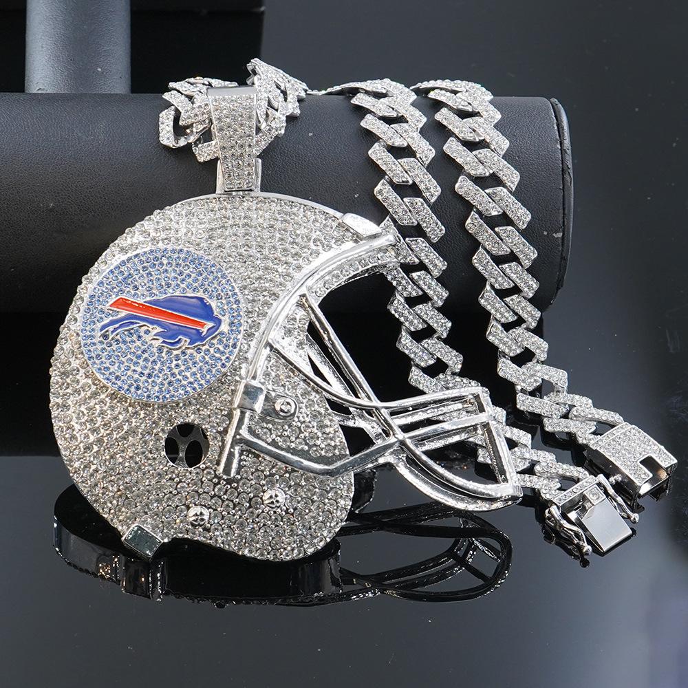 Футбольный шлем Buffalo Bills Подвеска из сплава Персонализированное спортивное ожерелье