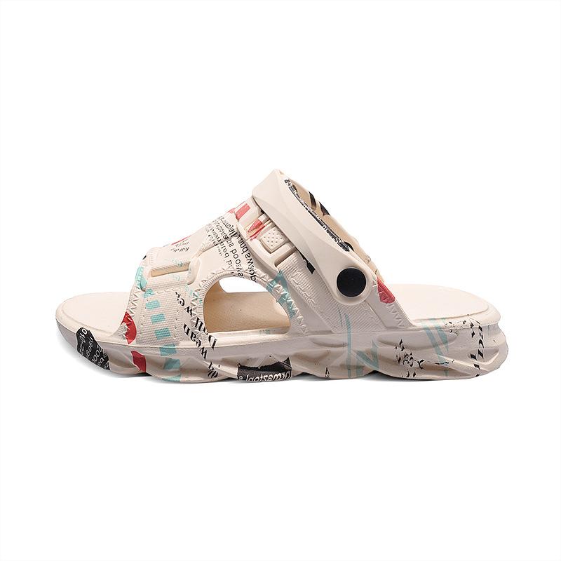 Сандалии мужские два в одном верхняя одежда нескользящие тапочки подростковые уличные студенческие двойного назначения пляжные крутые тапочки сандалии