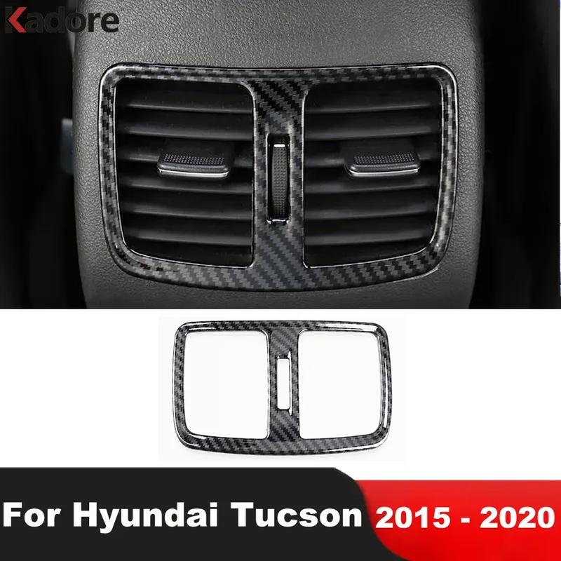 Car Armrest Box Rear Air Outlet Vent Cover Trim For Hyundai Tucson 2016 2017 2018 Carbon Fiber Interior Accessories