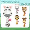 4Pcs Elastic String Paddle Ball Game Portable Wooden Target Ball  Outdoor Training