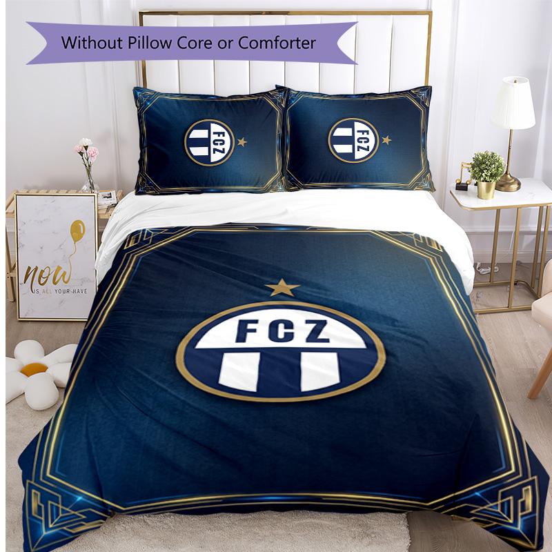 FC Zürich Printed 3PCS Bedding Set Breathable Duvet Cover with Pillowcases Decorative Bed Linen for Bedroom Home