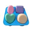 4 Cavity Round Oval Heart Square Shape Mold Soap Making Silicone Soap Molds Portable Unique Soap Making Tools