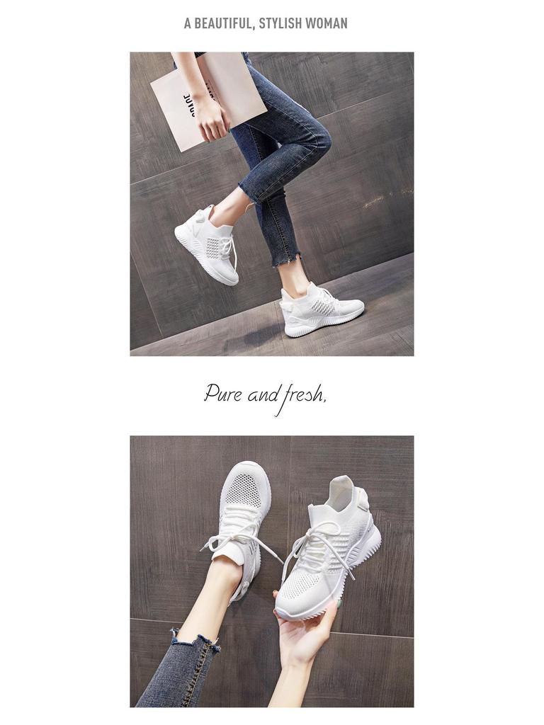 2025 Women's Lightweight Breathable Flying Woven Elevated Running Shoes