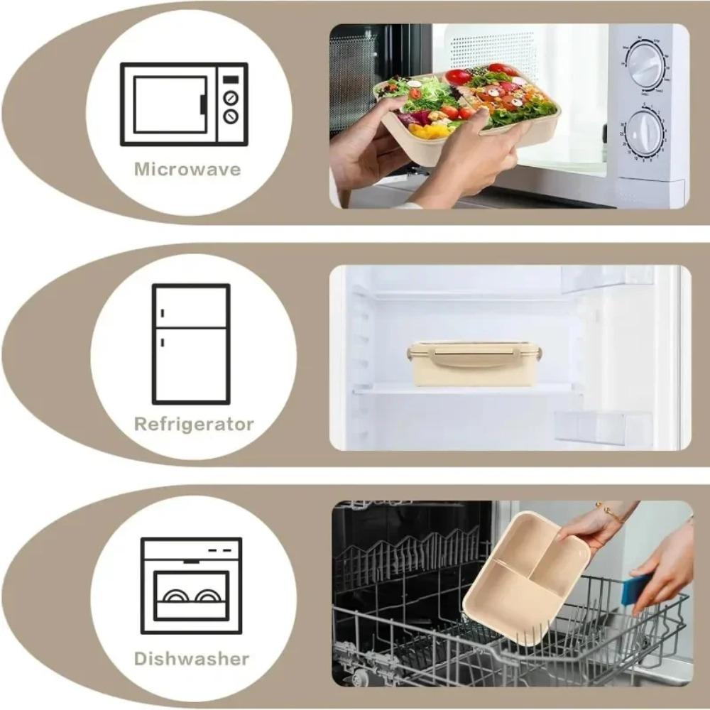 Герметичный контейнер для хранения продуктов с приборами, коробка для пикника, портативный студенческий ланч-бокс, для кемпинга