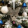 Metal Distressed Angel Decoration Handmade Silver Butterfly Charm Christmas Tree Hanging Ornament Keepsake Gifts for Women Her