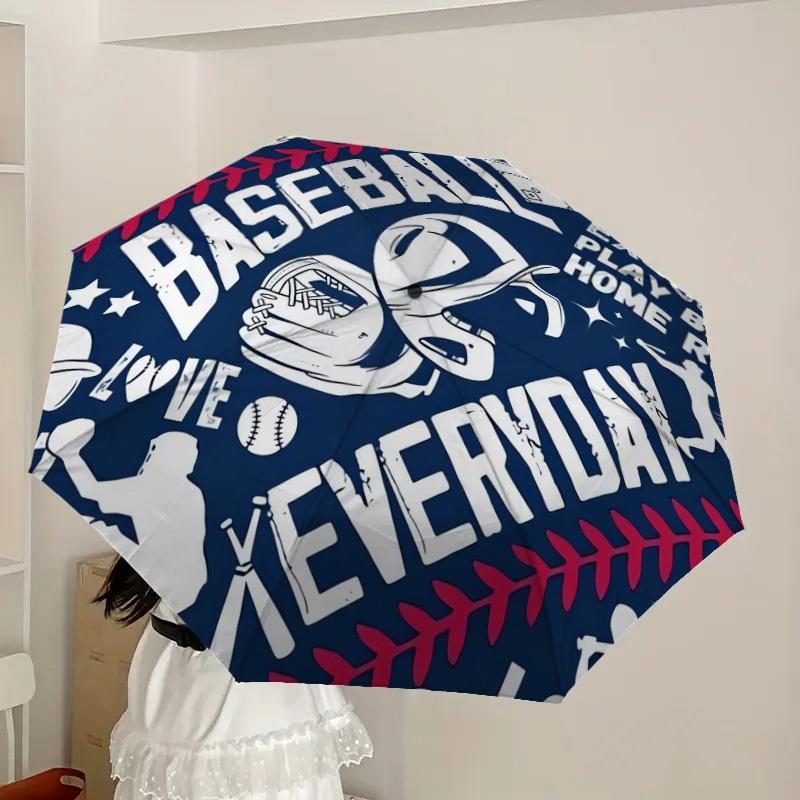 1pc Baseball Everyday Love Play Ball Home Run Umbrella with Plastic Handle,Suitable for All Seasons Home Travel Outdoor UmbrellaDD074