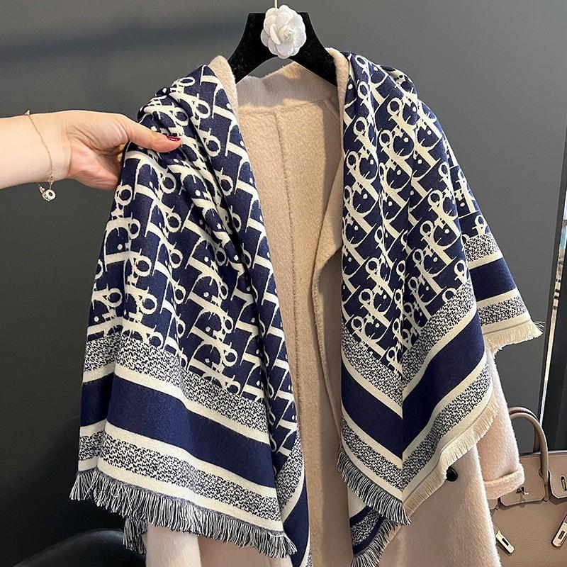 New Women'S Fashionable Imitation Cashmere Autumn And Winter Warm Large Square Scarf Double-Sided Tassel Scarf Air Conditioning Shawl