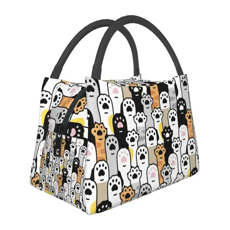 Индивидуальная сумка для ланча Kawai Cats для женщин, теплая, термосумка-холодильник, изолированный ланч-бокс для работы, пикника или путешествий
