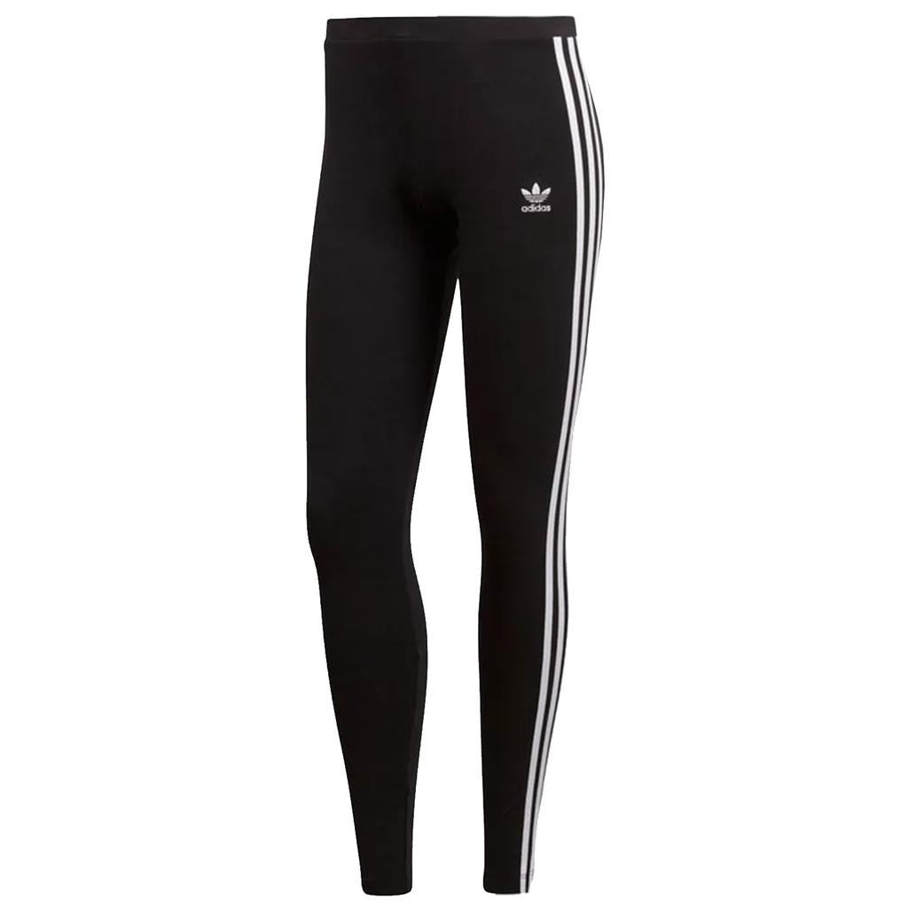 Adidas Колготки с тремя полосками Adicolor, женские черные леггинсы