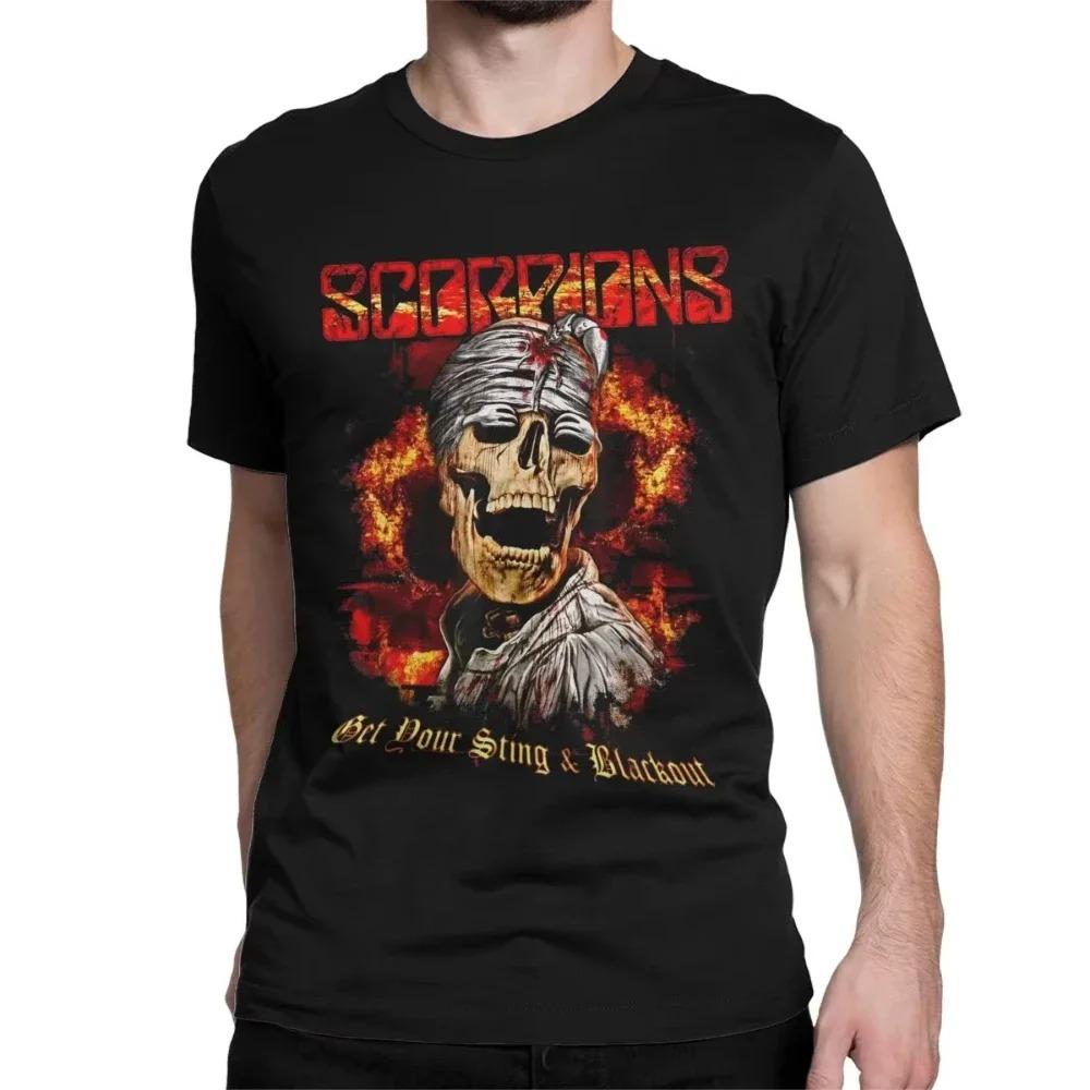 2026 Мужская Женская Футболка с Принтом Хэви Метал Scorpions Хлопковые Футболки С Коротким Рукавом Хард-Рок Группа Футболка Круглый Воротник Одежда Графика