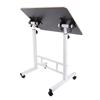 Mobile Standing Desk with Wheels Height Adjustment Folding Portable Rolling Laptop Desk for Home Bedside  