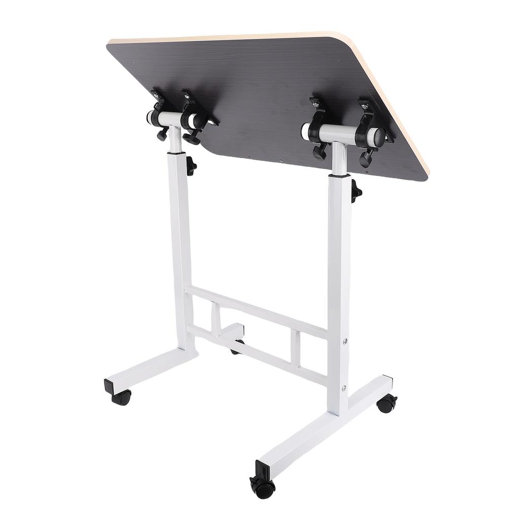 Mobile Standing Desk with Wheels Height Adjustment Folding Portable Rolling Laptop Desk for Home Bedside  